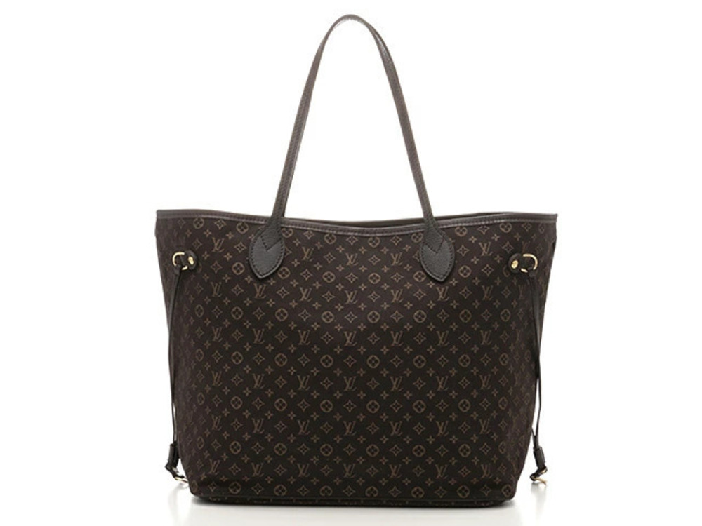 LOUIS VUITTON Neverfull Monogram Idylle Fusain Tote Bag Brown Canvas
